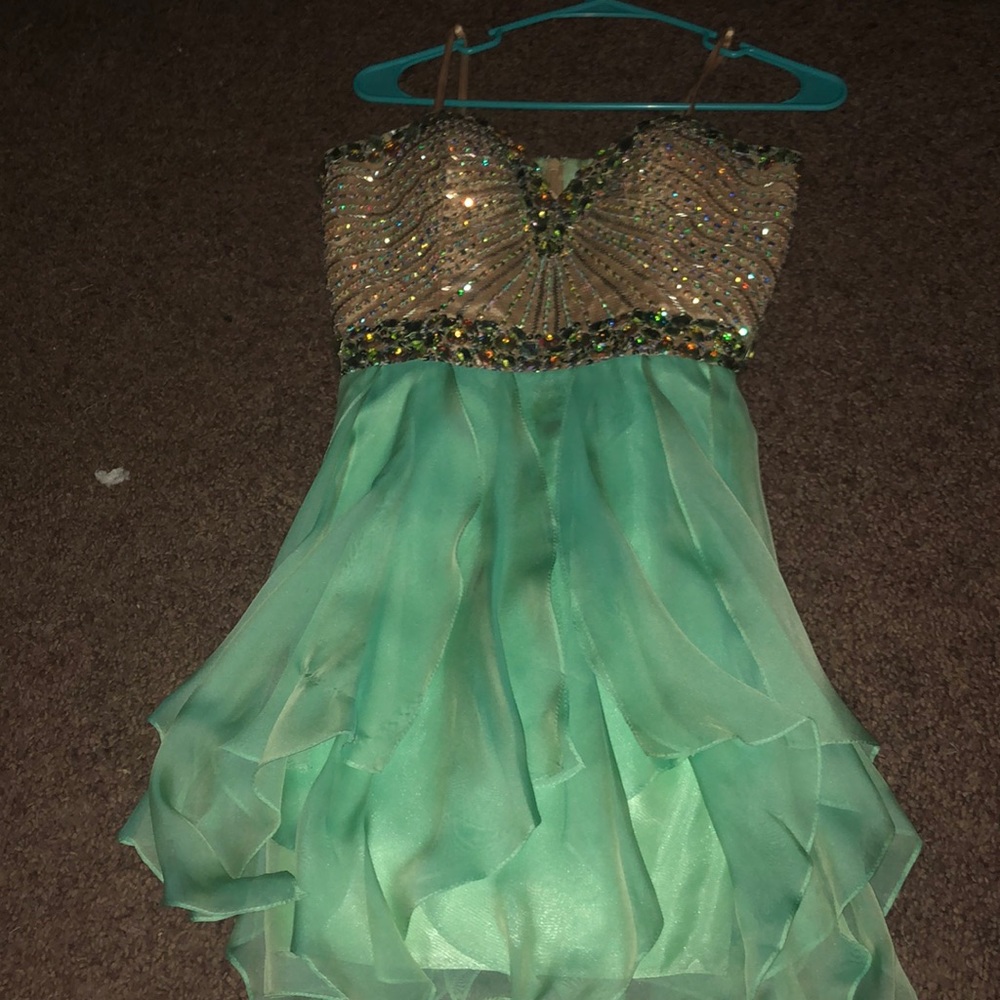 Sea foam green formal dress